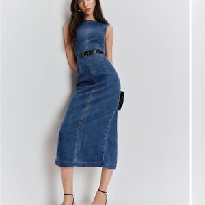 Kendi Denim Midi Dress Reformation